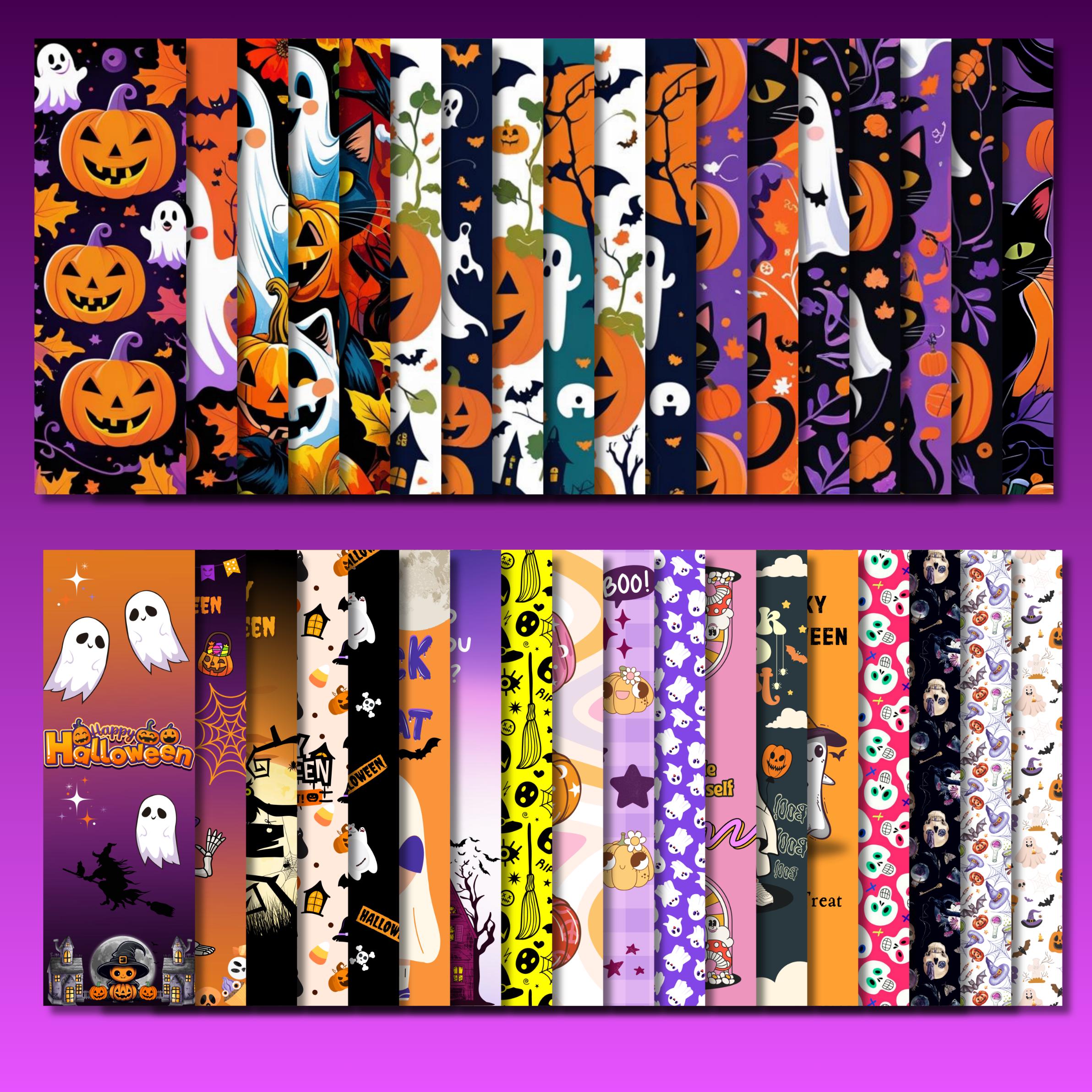 140 Halloween Bookmark PNG Bundle – 2x6” Printable Spooky Bookmarks for Kids & Adults, Ghost Pumpkin Cat Witch Designs, Instant Download
