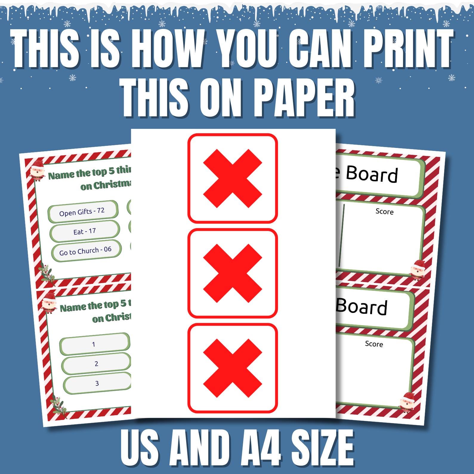 Christmas Friendly Feud, Printable Family Feud, Fun Feud Game, Family Group Game Night, Party Activity, Xmas Friendly Feud For Kids & Adults