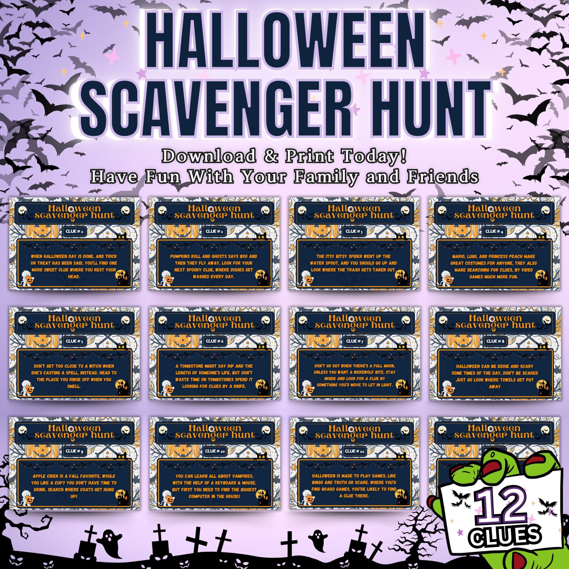 8-in-1 Halloween Games Bundle | Printable Party Fun for All Ages | All in One Halloween Game Bundle for Family Activities and Party