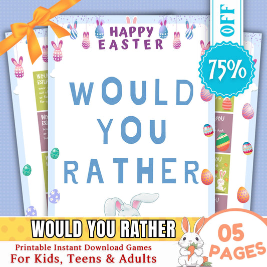 Easter Would You Rather Game | Fun Printable Easter Party Game | Kids & Adults Activity | Easter Family Game | Instant Download PDF