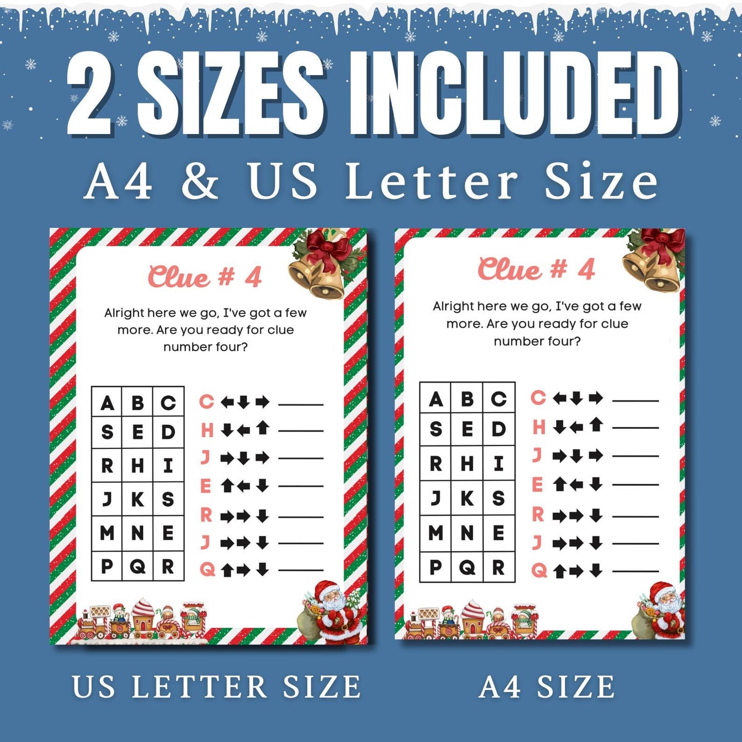 Indoor Christmas Treasure Hunt, Xmas Scavenger Hunt, Christmas Activity For Kids & Adults, Puzzle For Christmas Gift, Game For Older Kids