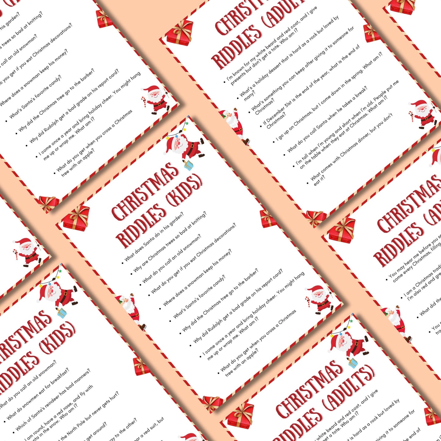 Christmas Riddle Game, Christmas Printable Game For Kids & Adults, Christmas Family Group Game, Christmas Office Party Game, Xmas Trivia Fun
