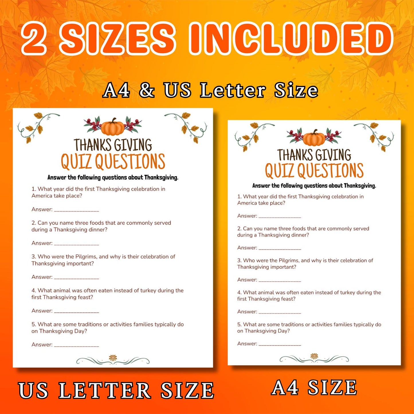 Thanksgiving Quiz, Adults Party Games, Friendsgiving Trivia Games, Thanksgiving Printable Pdf, Classroom Activity, Trivia Instant Download