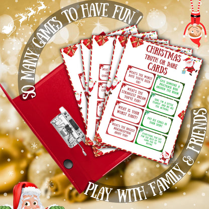 Christmas Truth Or Dare, Christmas holiday Party Game, Christmas Game For Kids & Adults, Printable Christmas Family Activity, Office Game