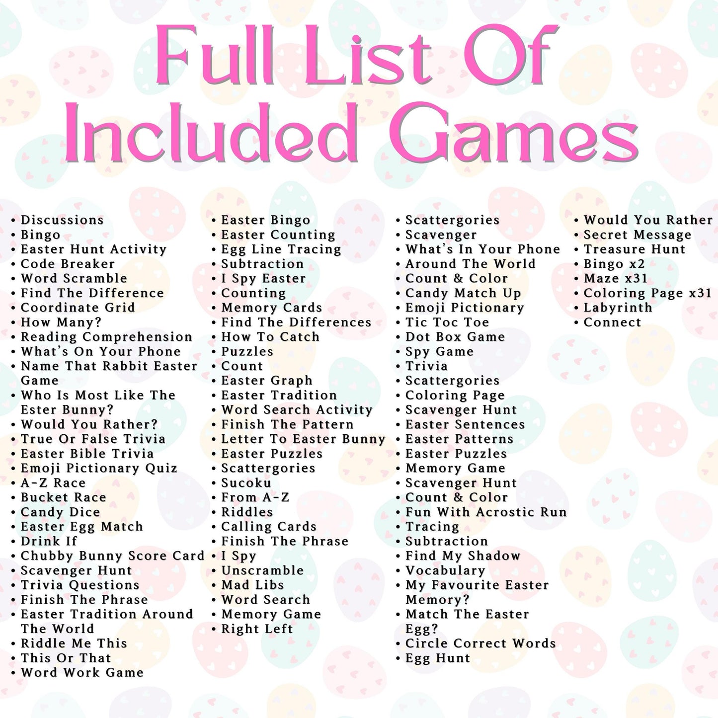 Easter Party Games Bundle, Easter Family Games, Printable Easter Party Games, Easter Classroom Activities for Kids, Easter Trivia Feud Game