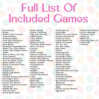 Easter Party Games Bundle, Easter Family Games, Printable Easter Party Games, Easter Classroom Activities for Kids, Easter Trivia Feud Game
