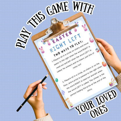 Easter Left Right Game | Pass the Prize Story Game | Fun Easter Party Game for Kids & Adults | Printable Easter Activity | Instant Download