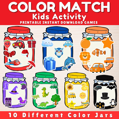 Color Matching Activity for Kids | Toddler Color Recognition Game | Montessori Printable | Preschool & Homeschool Learning Activity