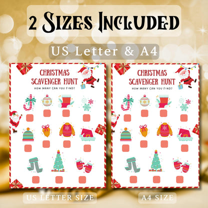 Christmas Scavenger Hunt Game, Printable Scavenger Hunt For Christmas Party Night, Family Gathering, Christmas Game For Kids, Teens & Adults