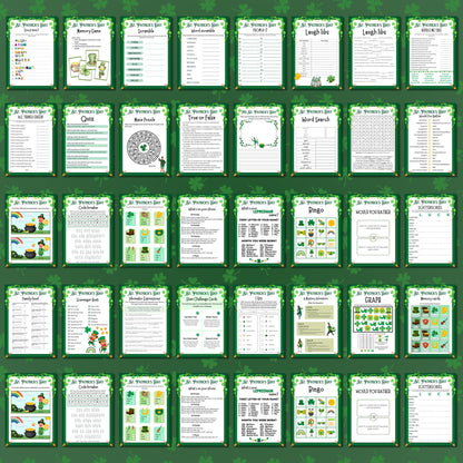 St. Patrick's Day 60+ Game MEGA BUNDLE, Fun St. Patrick's Day Party Games for Adults & Seniors, St. Paddy's Day Activities, St. Pat's Games