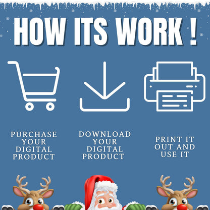 Indoor Christmas Treasure Hunt, Christmas Scavenger Hunt, Christmas Game For Kids & Adults, Christmas Clue Cards For All Ages, Xmas Riddles