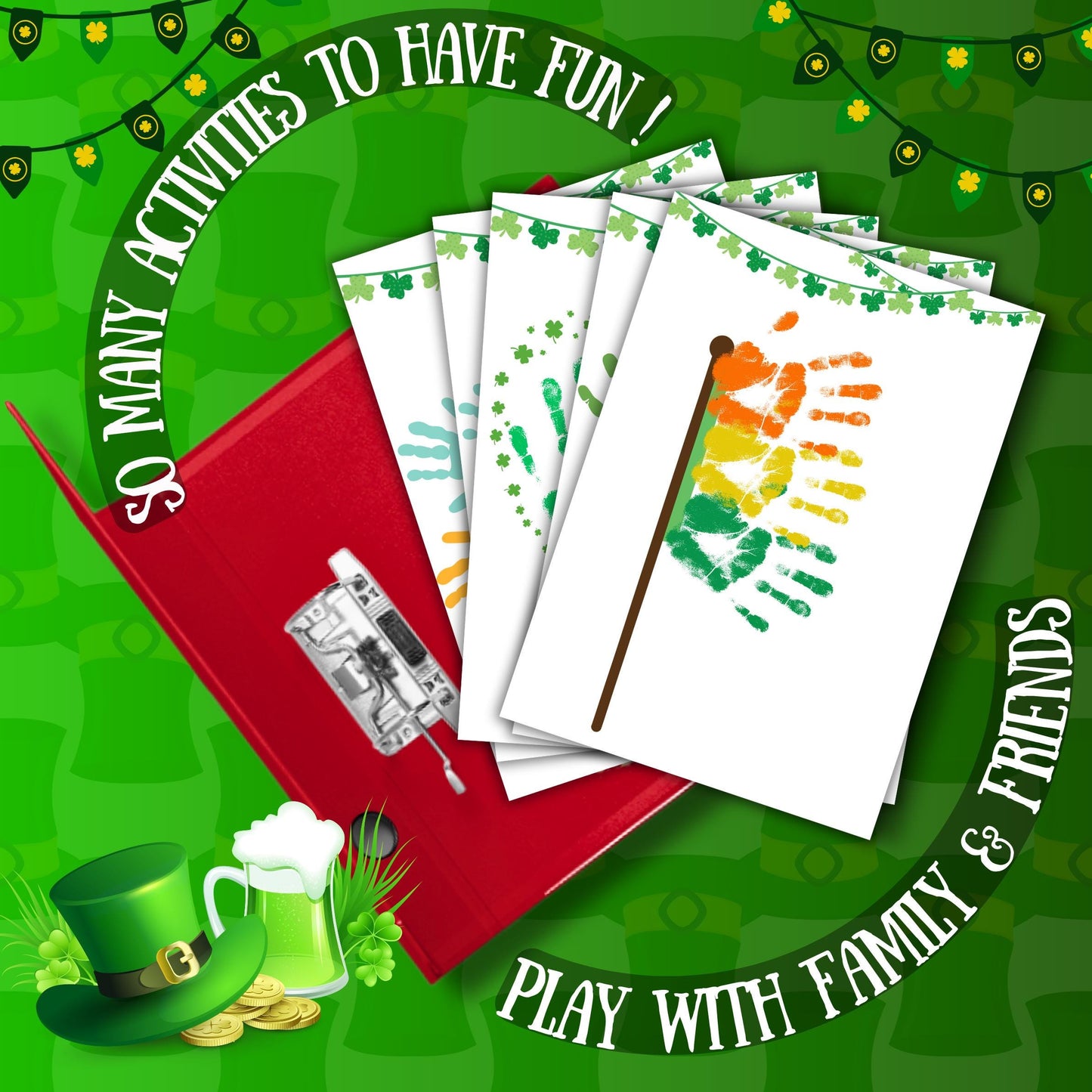 St. Patrick's Handprint | Footprint Craft Bundle, Leprechaun & Clover Handprint Art | Preschool Craft for Kids,  Printable St. Patrick’s Day