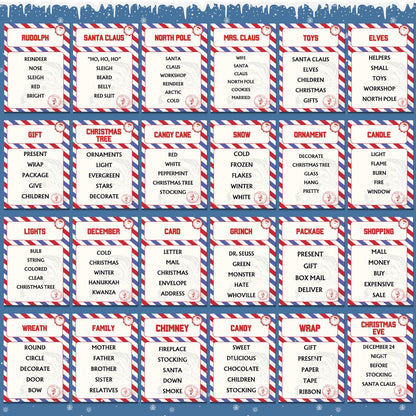 Christmas Forbidden Word Game, Taboo Words, Christmas Printable, Game For Kids & Adults, 200+ Taboo Cards, Xmas Family And Office Activity