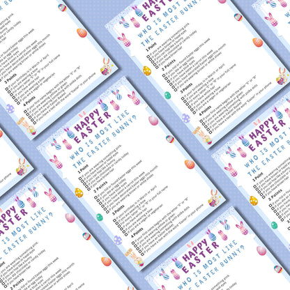 Who Is Most Like the Easter Bunny? | Fun Easter Party Game | Printable Easter Activity for Kids & Adults | Family, Classroom, Church Game