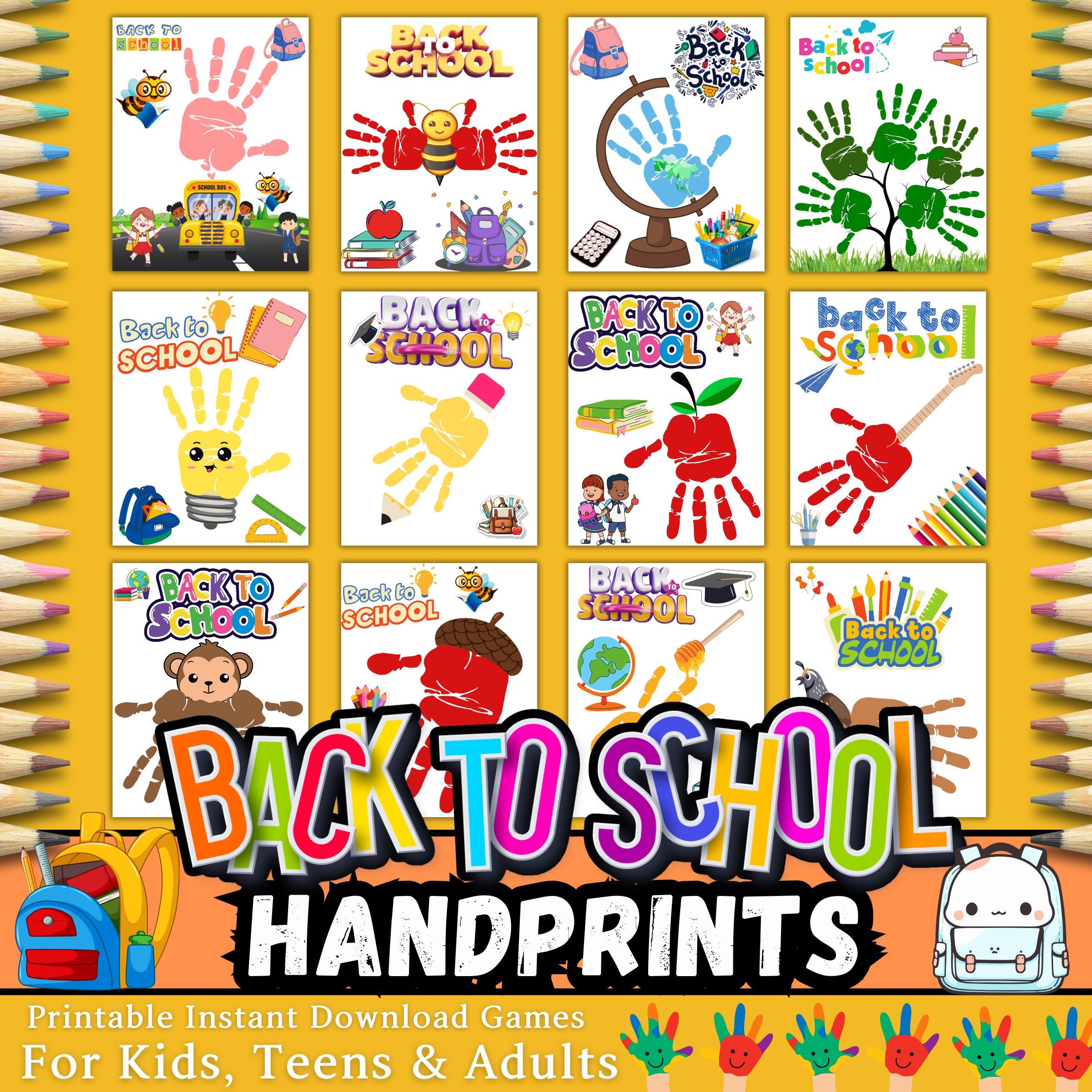 Back to School Handprint Craft Printable | First Day of School Activity | Classroom Bulletin Board Decor | Kids Art PDF | DIY Keepsake