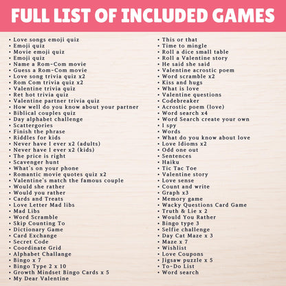 Valentine’s Day & Galentine’s Printable Games Bundle | Fun Games for Kids And Adults | Party Activities, Emoji Quizzes, Trivia And More