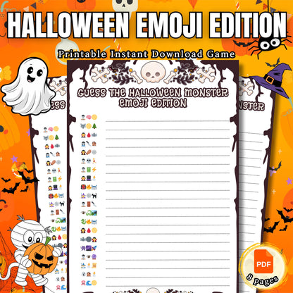 Halloween Emoji Pictionary Game | Emoji Challenges | Includes Guess the Horror Movies, Halloween Songs, Characters & Monsters | Answer Key