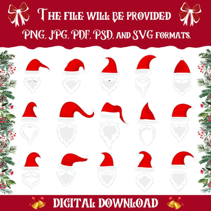 Christmas Add Your Own Photo Face Mega Bundle | 50+ DIY Elf, Santa, Snowman PNGs | Fun Holiday Craft & Decor for Kids