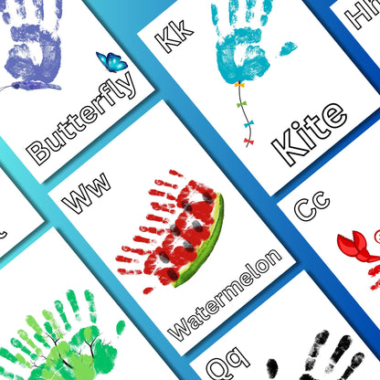Alphabet Handprint Art Bundle, Handprint Alphabet Book Template, Preschool & Kindergarten Craft, Pre-K Letter Activity, Classroom Art Fun