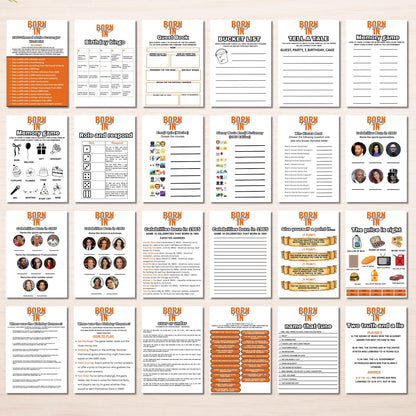 60th Birthday Games Bundle | Born in 1965 Party Games | Fun & Nostalgic Printable Games | 40+ Activities for Adults | Games and Trivia | PDF