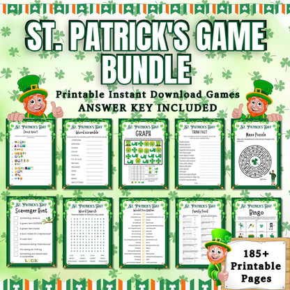 St. Patrick's Day 60+ Game MEGA BUNDLE, Fun St. Patrick's Day Party Games for Adults & Seniors, St. Paddy's Day Activities, St. Pat's Games