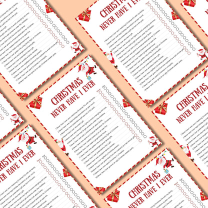 Never Have I Ever Christmas Game, Christmas Party Printable For Family And Family Activity, Games For Kids & Adults, Festive Holiday Fun PDF