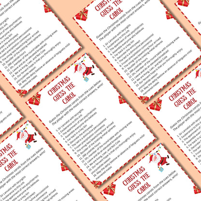 Christmas Guess The Carol Trivia, Christmas Party Printable Game, Kids & Adults Christmas Game, Christmas Family And Office Activity Fun