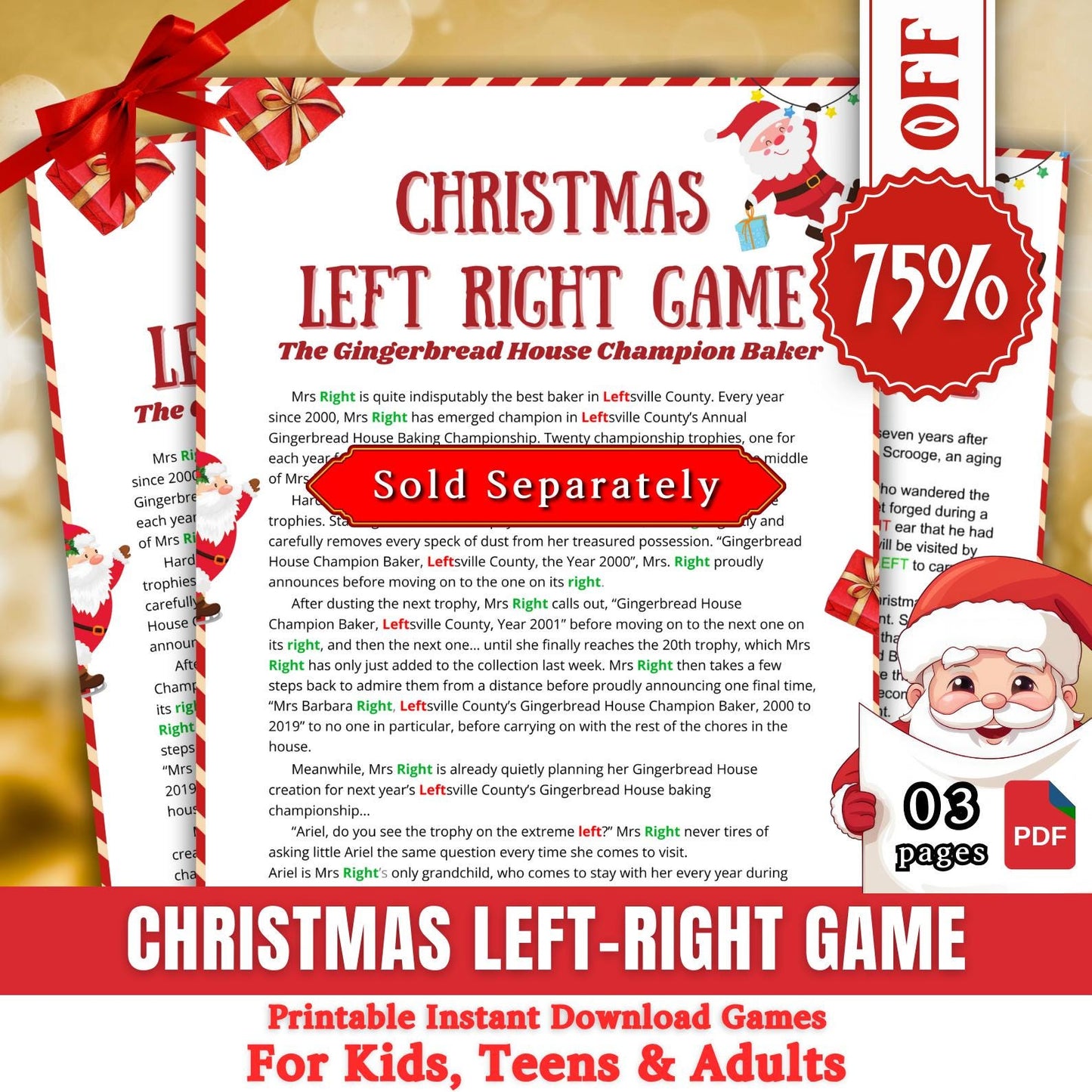 Thanksgiving Left Right Game, Thanksgiving Games, Friendsgiving Games, Thanksgiving Party Game, Pass The Present, Pass The Gift Game, Pdf