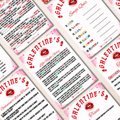 Galentines Day Games Printable Adult Galentine's Day Party Bundle Ladies Night Game Ideas Girls Night In Games Bundle Red Galentine Day