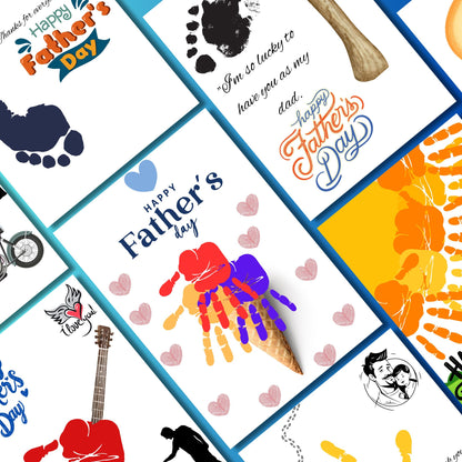 Father's Day Handprint Craft | Printable DIY Gift for Dad | 25+ Cute Designs for Kids, Toddlers & Teens | Instant Download PDF Art