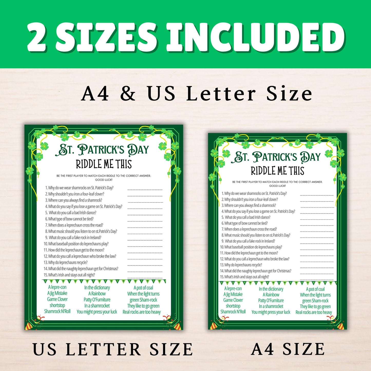 St Patricks Day Games Bundle, St Patricks Party Games for Adults, Kids St Patricks Classroom Games, Leprechaun, Bingo, Candy dice Trivia