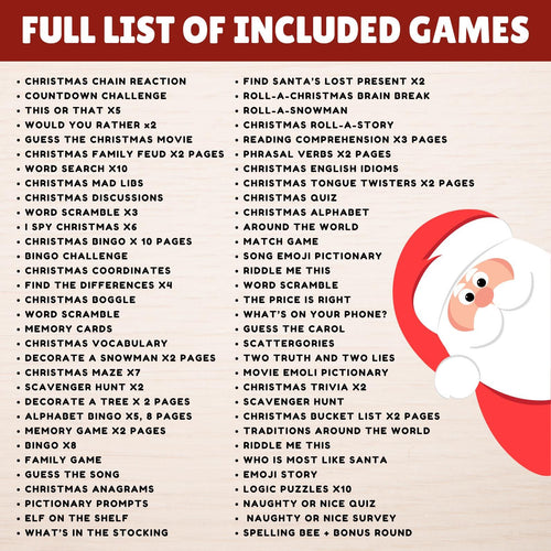 120+ Christmas Games Bundle, Christmas Party Games, School Christmas Game, Christmas Games Printable, Office Christmas,Family Christmas Game