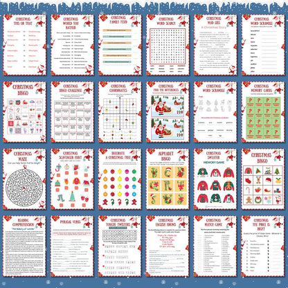 50+ Christmas Games Bundle, Christmas Family Party Games, Printable Christmas Games for Kids & Adults, Xmas Class Activities, office Party