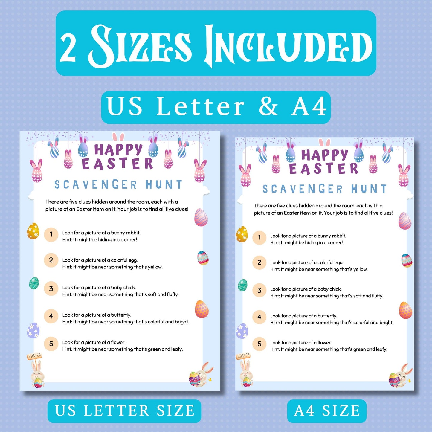 Easter Scavenger Hunt | Fun Easter Treasure Hunt | Printable Easter Game for Kids & Family | Easter Activity | Instant Download PDF