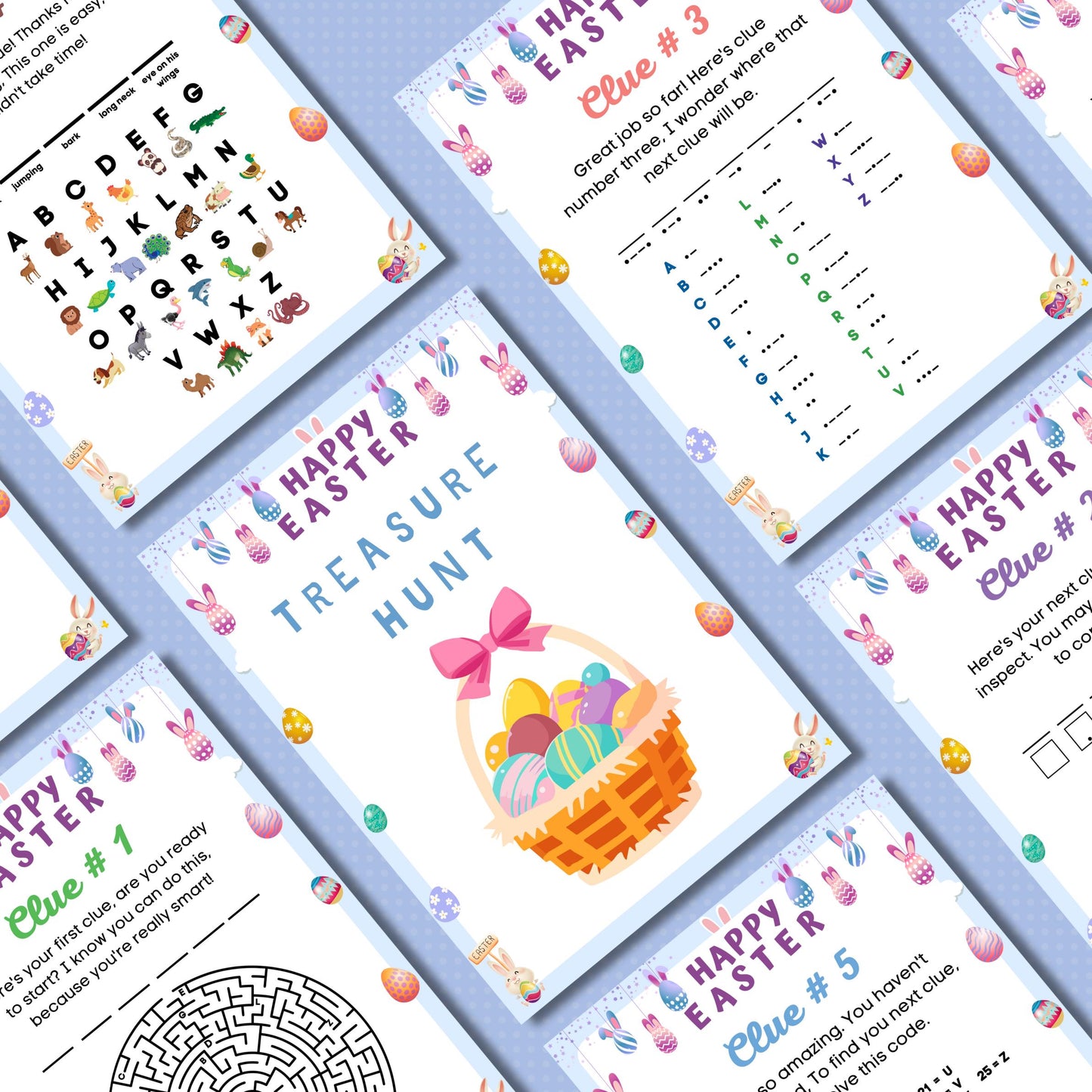 Easter Treasure Hunt | Fun Printable Easter Hunt Game for Kids & Families | Easter Party Activity | Instant Download | A4 And US Letter