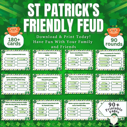 St. Patrick’s Day Family Feud Game, St. Patrick’s Day Trivia Feud, St. Paddy’s Day Party Game, St. Patty’s Day Feud, St. Patrick's Day Game