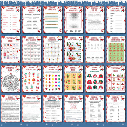 Christmas Game Bundle PLR MRR | 50+ Printable Games for Kids & Adults | Bingo, Emoji Quiz, Word Scramble | 135+ Pages Instant Download