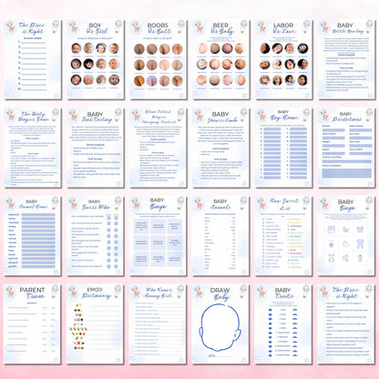 Baby Shower Games Bundle Printable | 45+ Fun Baby Shower Activities | Boy Girl Gender Neutral | Instant Download PDF + Bonus Alphabet