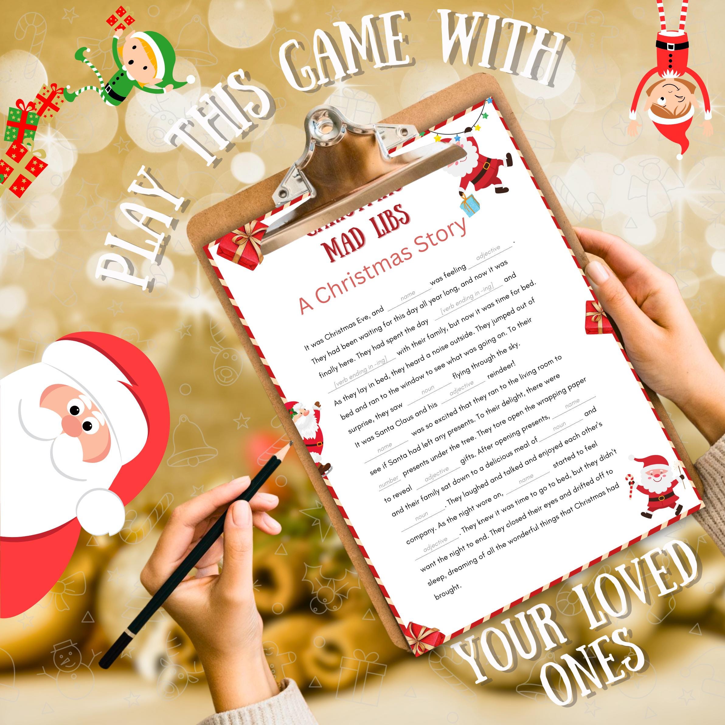 Christmas Mad Libs, Christmas Story Fill-In-The-Blanks Game, Fun Festive Activity For Kids, Teens & Adults, Printable Christmas Game PDF