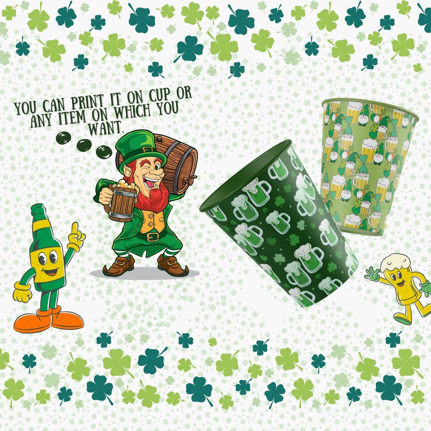 250+ St. Patrick's Day Digital Paper Pack | Seamless Irish Patterns for Crafting & Scrapbooking | Shamrocks, Celtic Designs, Festive Prints