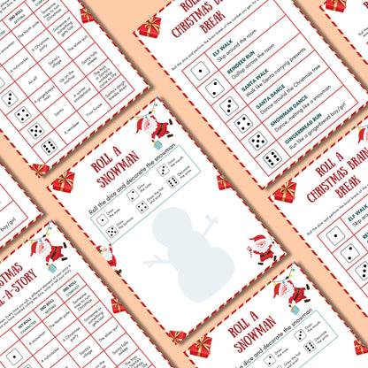Roll A Christmas Printable Game, Christmas Dice Game For Kid & Adults, Dice Christmas Bundle For Family And Office Party Fun, Roll A SnowMan