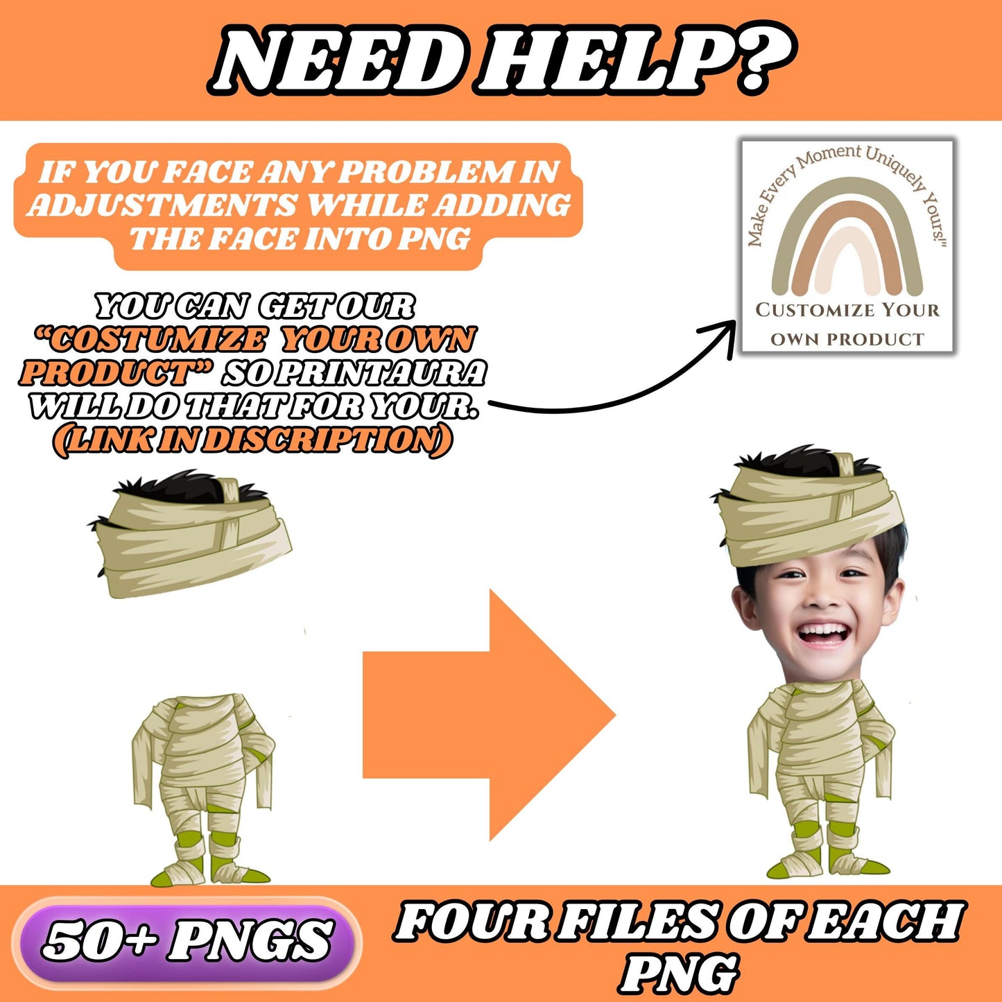 Halloween Face-In-Hole PNGs | 200+ Funny and Spooky Costumes for Kids | Add Your Face Photo Props | Printable Dress Up Party Clipart Bundle