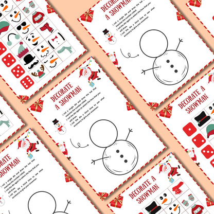 Christmas Decorate The Snowman Game, Christmas Printable Game For Kids, Christmas Trivia, Christmas Dice Game For Family, Christmas Party