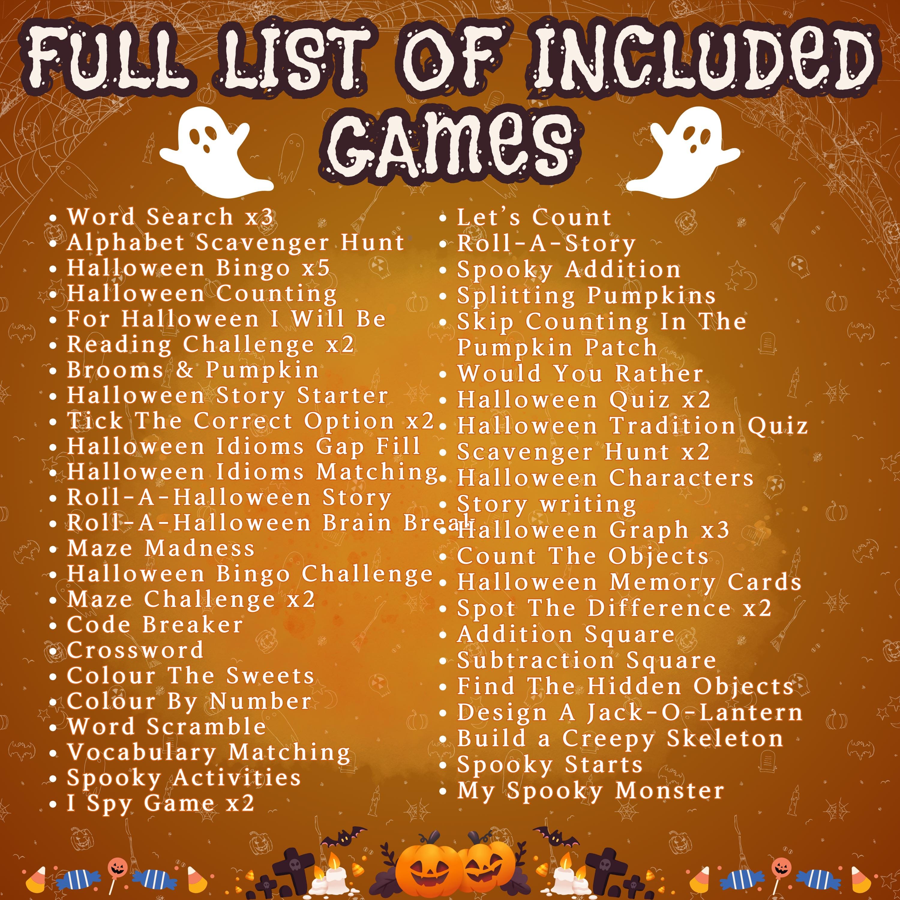 85+ Halloween Games, Printable Halloween Games Bundle, Games for Kids, Games For Adults, Halloween Party Activity, Halloween Games For Teens