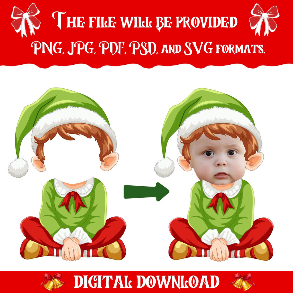 150+ DIY Add Your Own Face Elf Yourself PNG Bundle, Christmas Craft for Kids, Xmas Bulletin Board Decor , Custom Elf Faces, Holiday Fun