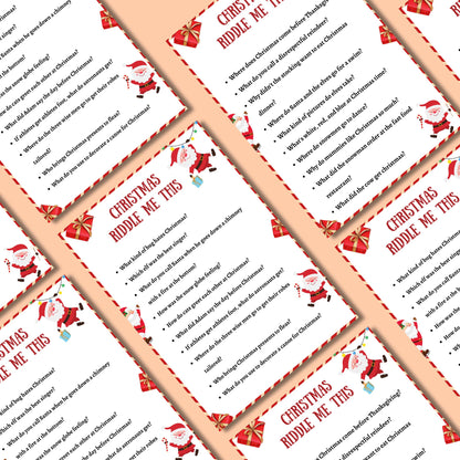 Christmas Riddles Game, Christmas Riddle Fest, Christmas Riddle Game For Kids & Adults, Family Christmas Activity, Christmas Party Game