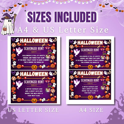 Halloween Scavenger Hunt | Fun Indoor & Outdoor Treasure Hunt for Kids | Printable Halloween Clues for Parties, Family Activities, Adventure
