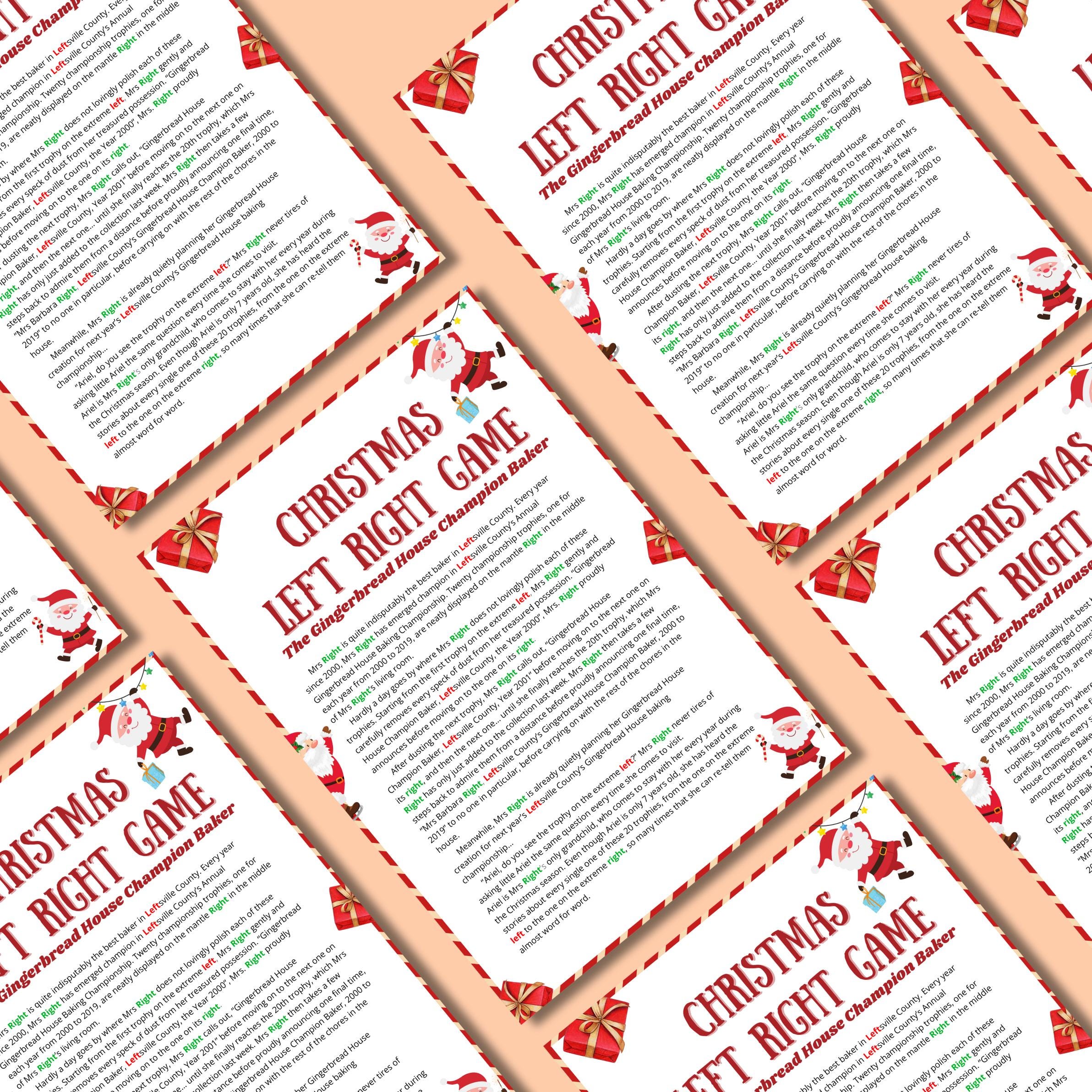 Christmas Left Right Game, Christmas Games, Xmas Games, Christmas Party Game, Pass The Present, Pass The Gift Game, Adults & kids Games, Pdf