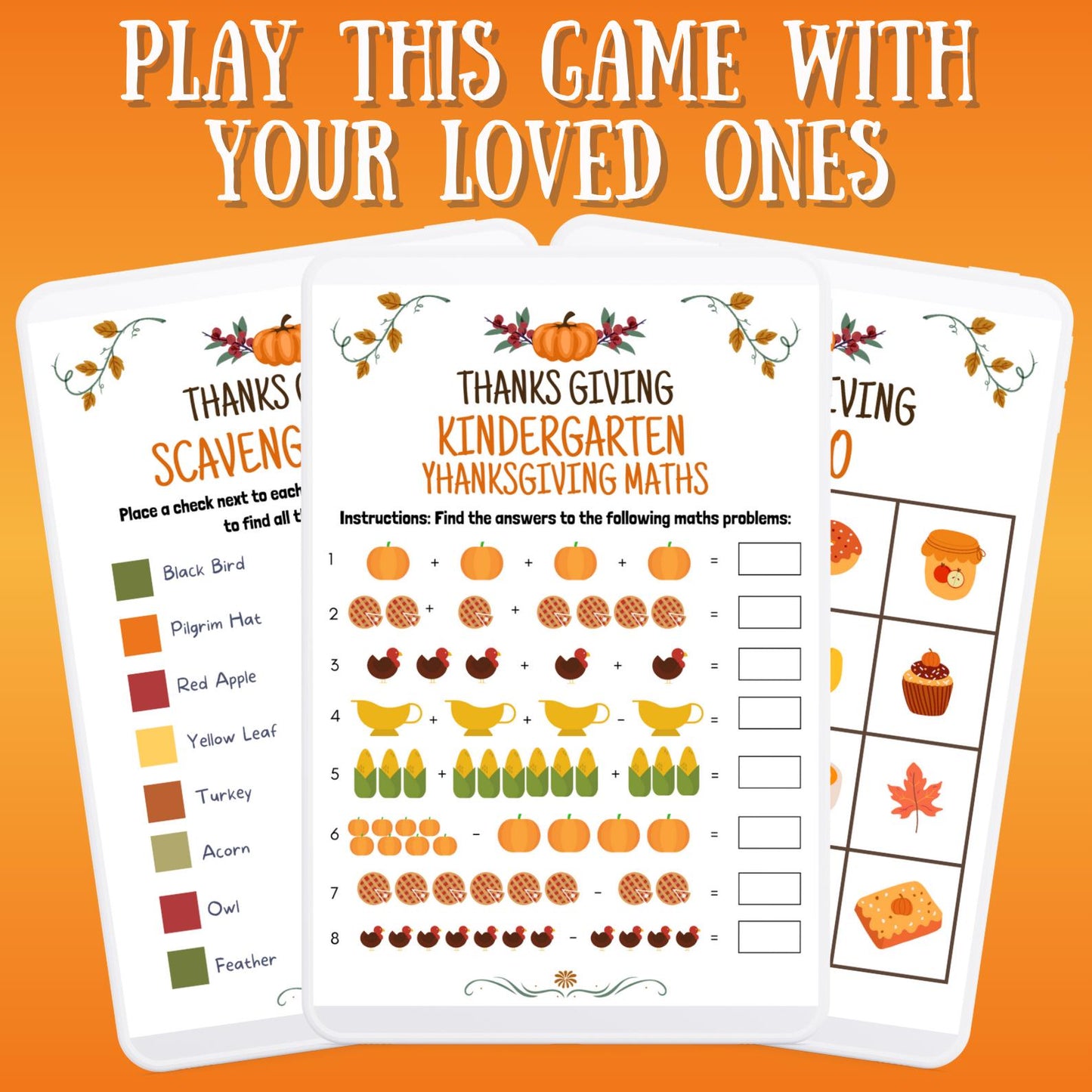 Thanksgiving Printable Games | 200+ Thanksgiving Games Bundle | Thanksgiving Kids Teens & Adults Games | Thanksgiving Trivia Games