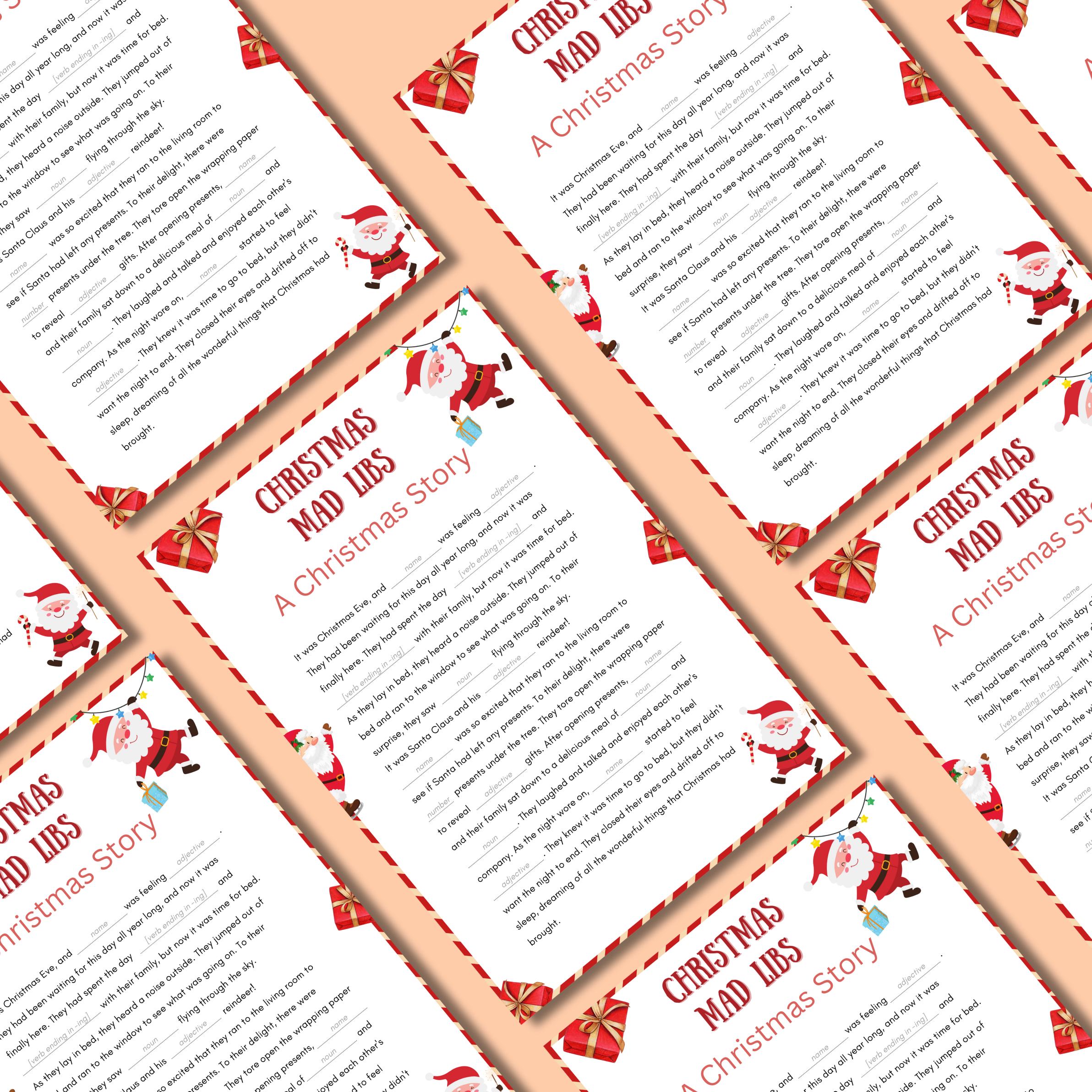 Christmas Mad Libs, Christmas Story Fill-In-The-Blanks Game, Fun Festive Activity For Kids, Teens & Adults, Printable Christmas Game PDF